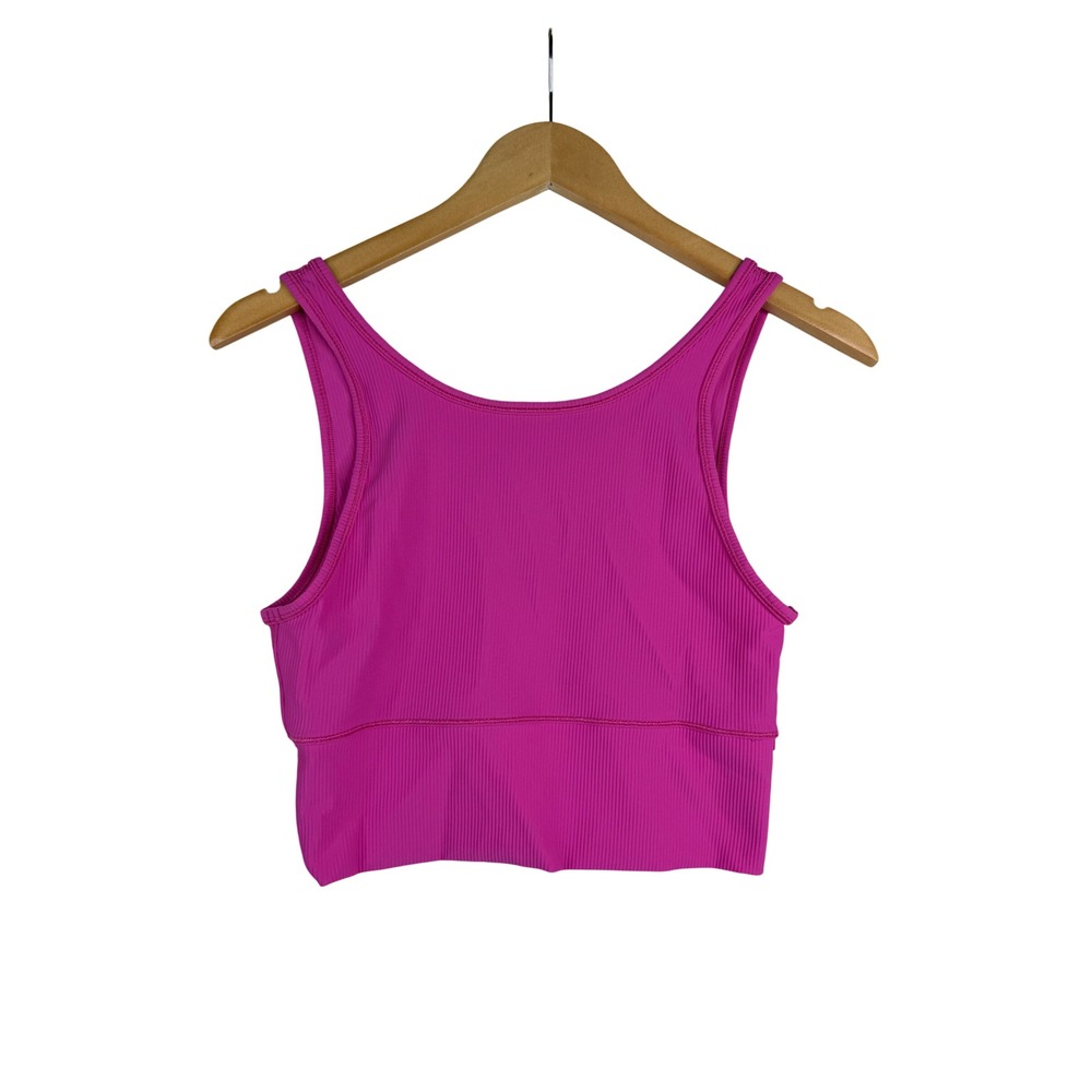 Lululemon Women's Power Pivot Ribbed Tank Top size 0 Magenta Pink